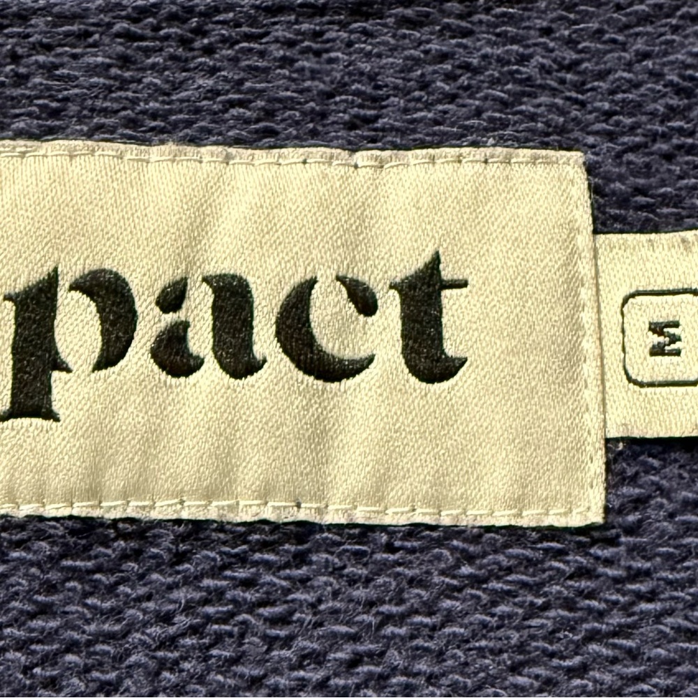 Pact Organic Cotton Pullover Crewneck Sweatshirt Washed Navy Medium - Picture 3 of 4